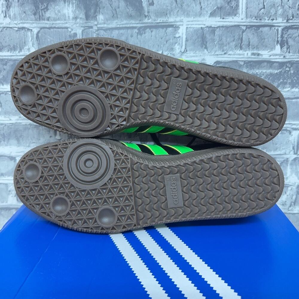 Adidas Samba OG Black Screaming Green Gum Sneakers JR0911 Mens Size 11 New - Picture 6 of 7